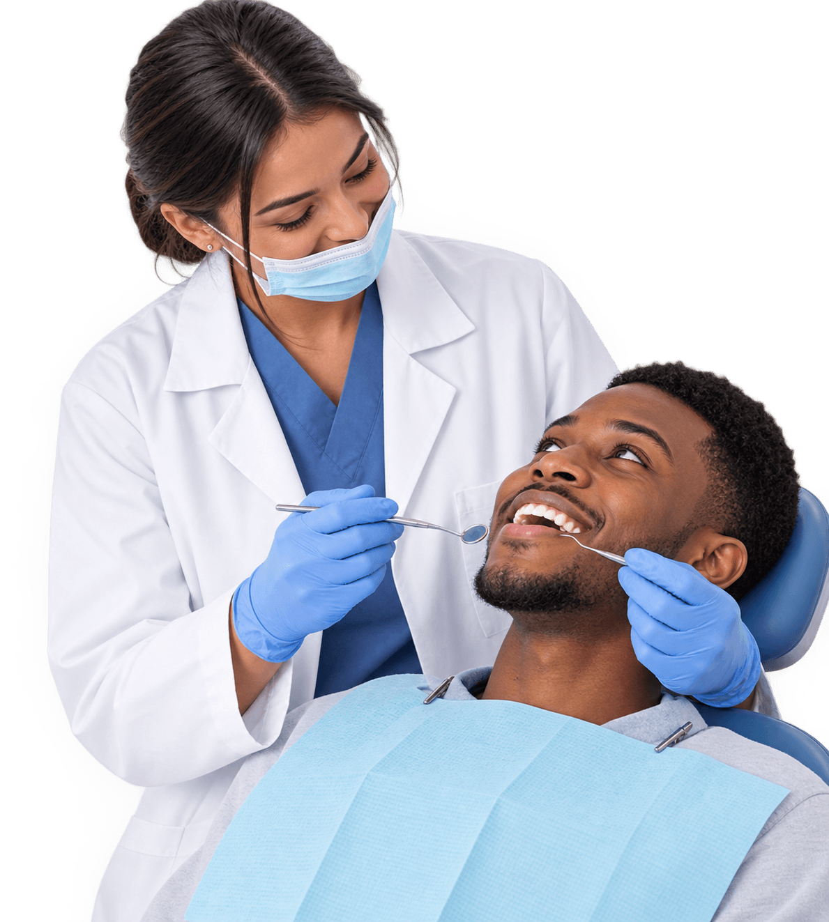 Dentist caring for a patient